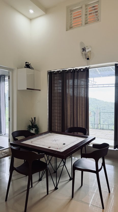 Carrom board in the dining nook